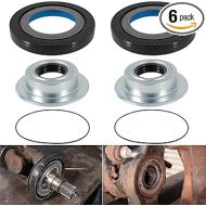 Front Axle Knuckle Vacuum Seals & Hub O-Rings & Tube Dust Seals Kit Fits for Ford Super Duty 2005-2019 F250 F350 F450 F550 With Dana Super 60, Replacement for part #2017426, 2014835, 54983 (6Pcs)