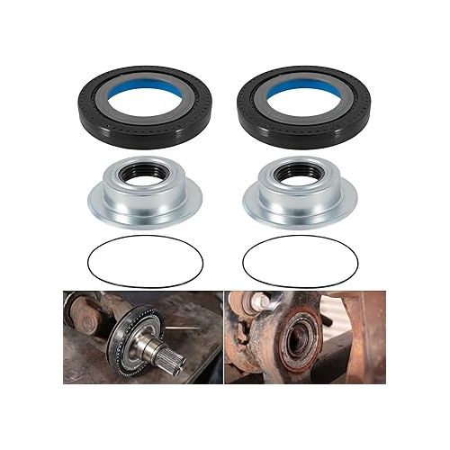  Front Axle Knuckle Vacuum Seals & Hub O-Rings & Tube Dust Seals Kit Fits for Ford Super Duty 2005-2019 F250 F350 F450 F550 With Dana Super 60, Replacement for part #2017426, 2014835, 54983 (6Pcs)