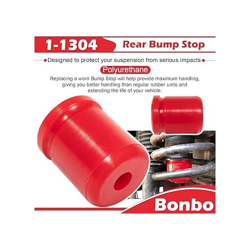  Bonbo 4PCS Upgrade 1-1303 Bump Stop & 1-1304 Bump Stop Polyurethane Front & Rear for Jeep Wrangler JK JKU Sport Rubicon Sahara Freedom Unlimited 2007-2018