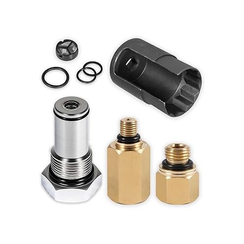  Bonbo 6.0 IPR Valve Socket & Oil Rail Adapters Kit & 6.0 High Pressure Oil Pump IPR Valve Air Test Fitting Tool with Seal Kit, Fits for Ford 6.0L Powerstroke Diesel Engine (8 Pack)