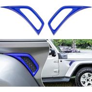 Bonbo 2PCS Exterior Accessories Wheel Eyebrow Side Air Conditioning Vent Outlet Cover Trim for Jeep Wrangler JL JLU Sports Sahara Freedom Rubicon Unlimited Gladiator JT 2018-2023 (Blue)