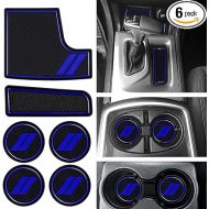 Bonbo Anti dust Mats for Dodge Charger Accessories 2015 2016 2017 2019 2020 2021 custom cup holder pad 6 pieces/set（Dark Blue