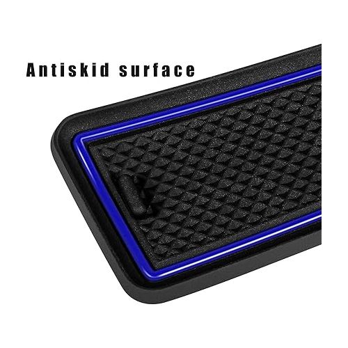  Bonbo Anti dust Mats for Dodge Charger Accessories 2015 2016 2017 2019 2020 2021 custom cup holder pad 6 pieces/set（Dark Blue