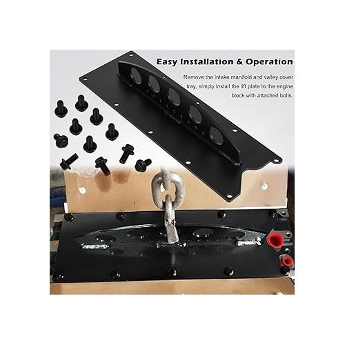  Bonbo for LS Engine Lift Plate - Heavy Duty Engine Hoist Picker Crane Lift Plate Compatible with Chevy LS Series LSX LS LS1 LS2 LS3 LQ4 6.0 6.2 5.3 4.8 Gen 3 Gen IV Engines