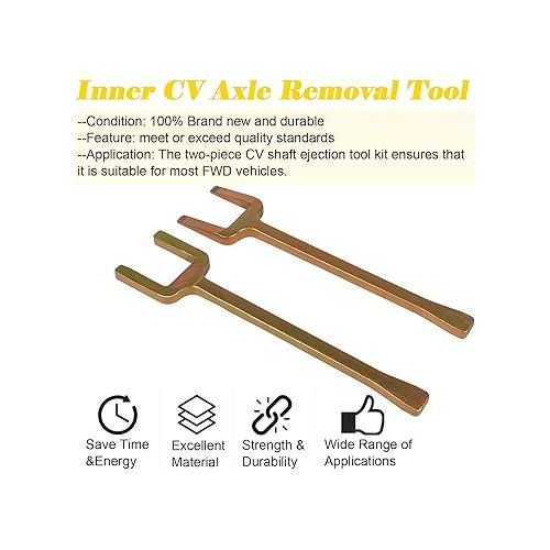  Bonbo 12020-2 Piece Axle Popper Kit Inner CV Axle Removal Tool Set Fit for Front Wheel Drive Vehicles, Remove Most Vehicles’ Half-Shaft Drive Axles & Fix Damaged CV Joints(2 PCS)
