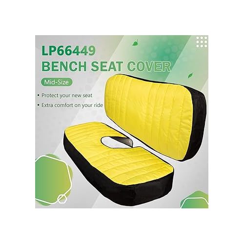 LP66449 Mid-Size Bench Seat Cover Front Cushioned Seat fit for John Deere Gator XUV560 XUV590 | Oxford 300D Fabric, Comfortable, Waterproof