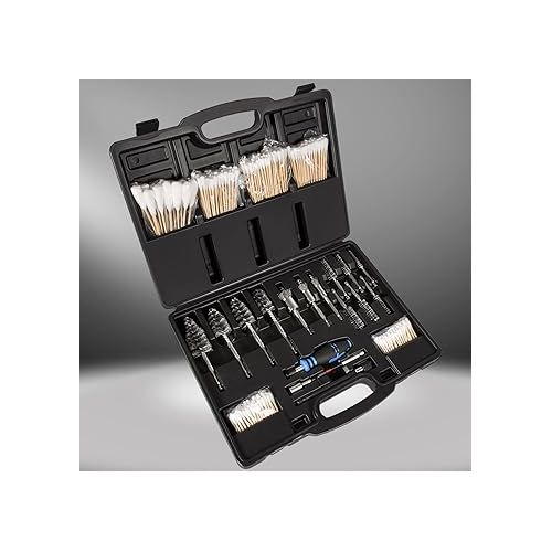  Bonbo Professional Diesel Injector-Seat Cleaning Kit 8090S on Cylinder Heads, Including Helix Brushes, Two-Stage Brushes, Bore Brushes and Swabs (Stainless Steel, 17-Pack)