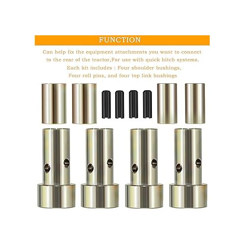  Bonbo Quick Hitch Adapter Bushing Kits Heavy Duty Steel Category One Tool Tuff Bushing Set - Category 1 [TK95029](2 Pairs of)