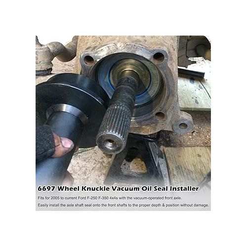  6697 Wheel Knuckle Vacuum Oil Seal Installer Perfectly Fits for Ford 2005 to Current F-250 F-350 Axle Tools, Axle Shaft Seal Installer Tool