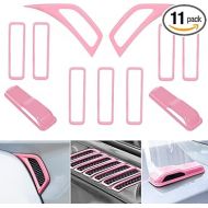 Pink Hood Vents & Side Air Conditioning Vent Outlet & Engine Hood Hinge Cover Trim Decor ABS Decorative for 2018-2023 Jeep Wrangler JL JLU & Gladiator JT