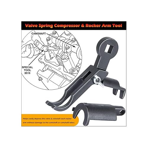  Bonbo Rocker Arm Remover Installer & Valve Spring Compressor Tool Perfect for Chrysler Dodge Jeep 3.7L 4.7L Engines, Similar to 3747-123 10102 8516A 8387 8426