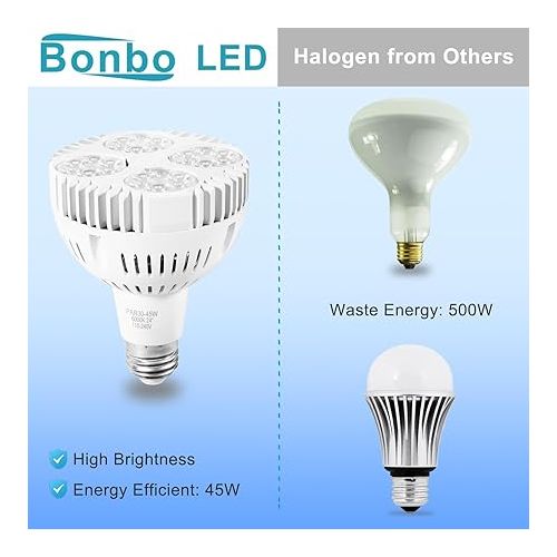  Bonbo LED Pool Light for Inground Pool, 120V 45W Daylight White 6000K Swimming Pool LED Light Bulb Replaces 300-500W Traditional Bulb, Compatible with Pentair & Hayward Pool Light Fixture