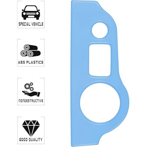  Bonbo Headlight Switch Trim ABS Decoration Cover Button Panel Sticker Interior Accessories for 2010-2021 Dodge Charger,for 2015-2021 Dodge Challenger (wathet)