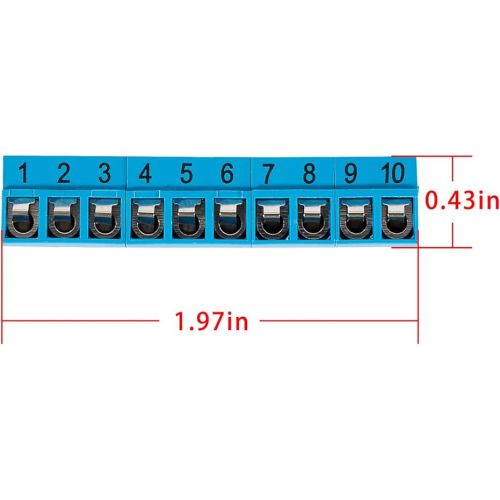  Bonbo 6610 Replacement for Jandy Zodiac Terminal Bar 10 Pin Connector Compatible with RS AquaLink Power Center PCB (Blue)