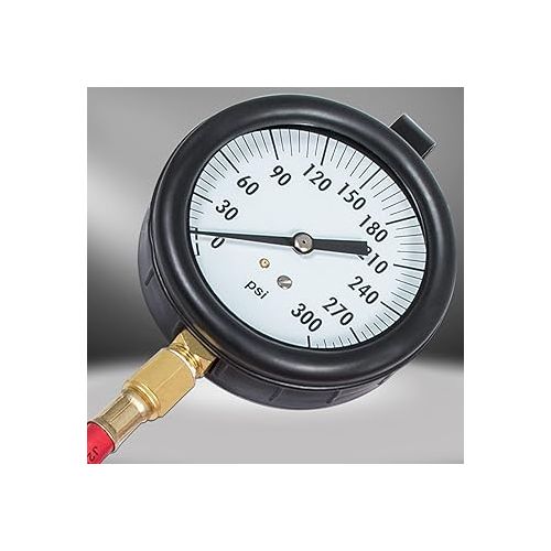  TU-32-20 Fuel System Pressure Test Gauge with Compucheck Test Fitting Perfectly Fits for Cummins Diesel Engines, 0 to 300 PSI