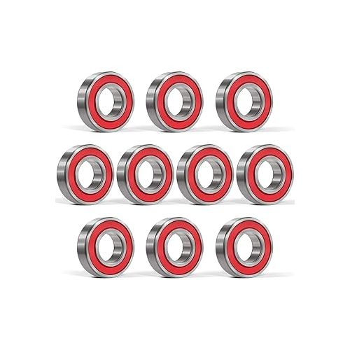  Bonbo 10 Pcs 6005-2RS Ball Bearings 25x47x12mm Double Rubber Seal Deep Groove Ball Bearings for Electric Motors, Wheels, Garden Machinery etc