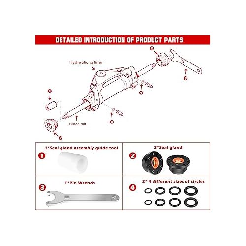  Bonbo HC5345 Seal Kit Compatible with SeaStar Hydraulic Steering Cylinder Seal Kit with Pin Wrench HS5157 fits HC5340, HC5341, HC5342, HC5343, HC5344, HC5345,HC6750, HC6751