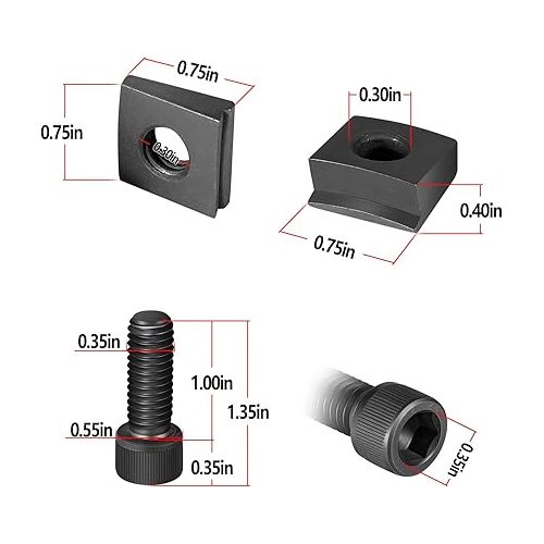  Bonbo 2 Large Replacement Feet PT-6400-9A & 2 Small Replacement Feet PT-6410-4A for Universal Cylinder Liner Puller Tool Kit ZTSE2536 PT-6400-C 3376015 PT-6410-B 5P-8665 (4Pcs)