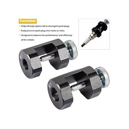  12mm & 14mm Engine Spark Plug Caliper - Matte Black Universal Precision Car Spark Plug Gap Tool, Billet Aluminum Spark Plug Caliper Threaded Spark Plugs Gapper Gapping Kit