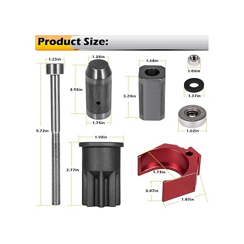  9U-7227 Injector Height Tool + J-38587-A Engine Barring Socket Turning Tool + 9U-6891 Injector Tube Sleeve Cup Removal & installer Tools Set Fits for CAT Caterpillar 3406E C15 C16 Engines (8 PCs)