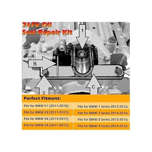  7676 Oil Seal Repair Tools Kit - Balance Shaft & Oil Pump Alignment Tool Kit Perfectly Fits for BMW N20 N26 1 2 3 4 Series Engines