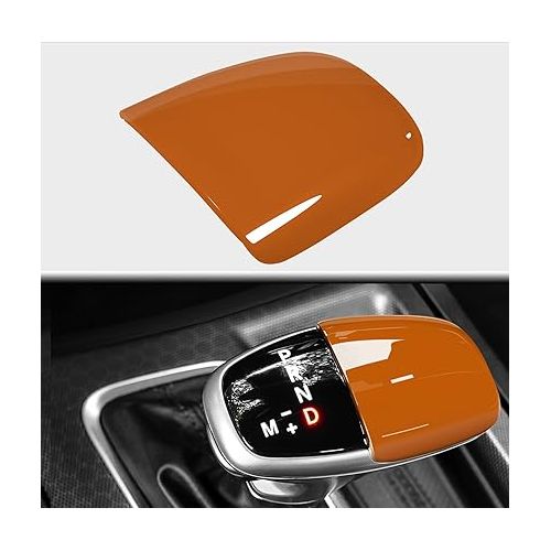  Bonbo Gear Shift Trim Knob ABS Decoration Cover Interior Accessories for 2015-2021 Dodge Charger Special-Purpose (Orange)