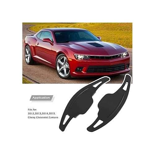  Black Aluminum Steering Paddle Shifter Extension Cover trim interior Accessories For Chevy Chevrolet Camaro 2012 2013 2014 2015