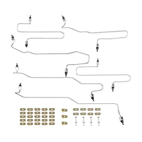  For Caterpillar CAT 3406 Fuel Injection Line Kit 6Pcs with Clamps Compatible with CAT 3406 3406B 3406C engine, 1917941 1917942 1917943 1917944 1917945 1917946
