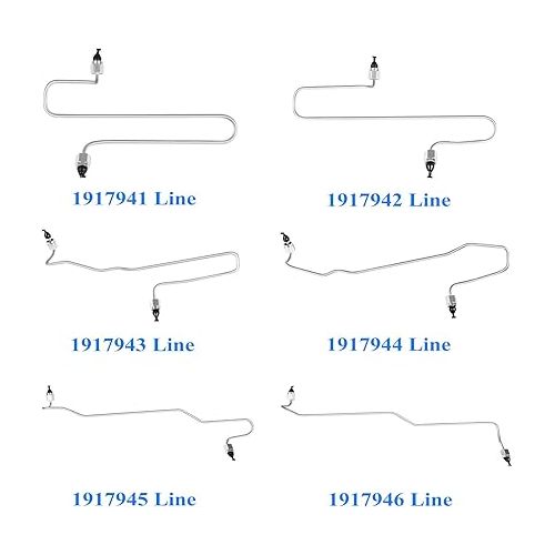  For Caterpillar CAT 3406 Fuel Injection Line Kit 6Pcs with Clamps Compatible with CAT 3406 3406B 3406C engine, 1917941 1917942 1917943 1917944 1917945 1917946