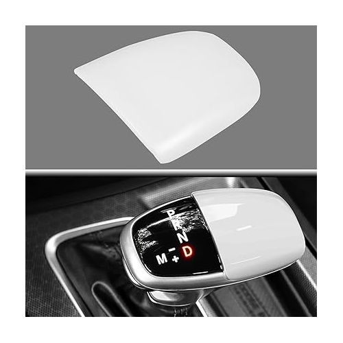  Bonbo Gear Shift Trim Knob ABS Decoration Cover Interior Accessories for 2015-2021 Dodge Charger Special-Purpose (White)