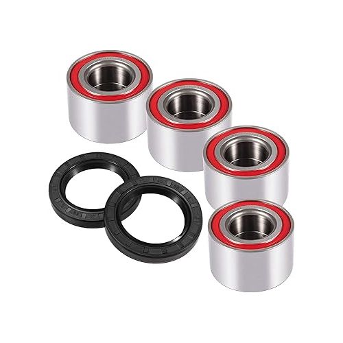  6 Pack Heavy Duty Wheel Bearings 293350040 & Front Wheel Shaft Seal Fits for Can-Am Defender/Commander/Maverick/Outlander/Renegade Replaces # 293350040, 705400088, 293350118, Seal# 293250246