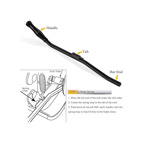  5081 S-Cam Air Brake Spring Tool, Replace Brake Shoes Perfect for Heavy-Duty Tractors Trailers & Diesel Drive Semi-Truck - S-Cam Air Brake Spring Snap Shoes Installer Tool