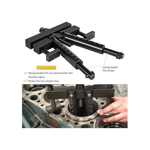  Universal Cylinder Liner Puller Heavy Duty Diesel Engine Cylinder Liner Puller Perfectly Fits for Mack Cummins CAT on Wet Liner from 3-7/8” to 6-1/4” Bore, Replace for OEM PT-6400-C M50010-B 3376015