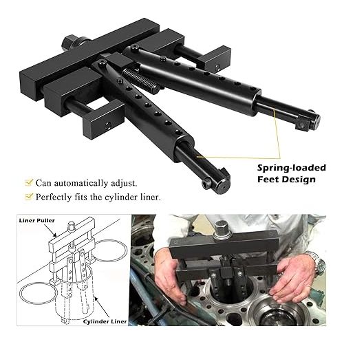  Bonbo Universal Cylinder Liner Puller Assembly Heavy Duty for Mack Cummins Caterpillar CAT on Wet Liners 3-7/8