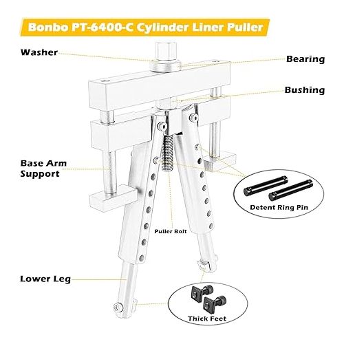  Bonbo Universal Cylinder Liner Puller Assembly Heavy Duty for Mack Cummins Caterpillar CAT on Wet Liners 3-7/8