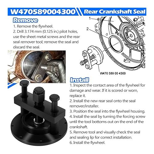  Bonbo for Detroit Diesel DD13 DD15 Crankshaft Oil Seal Front & Rear Seal Remover & Installer Tool Kit Alternative to W470589004300 W541589023300 W541589003400