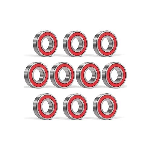  Bonbo 10 Pcs 6004-2RS Ball Bearings 20x42x12mm Double Rubber Seal Deep Groove Ball Bearings for Electric Motors, Wheels, Garden Machinery etc