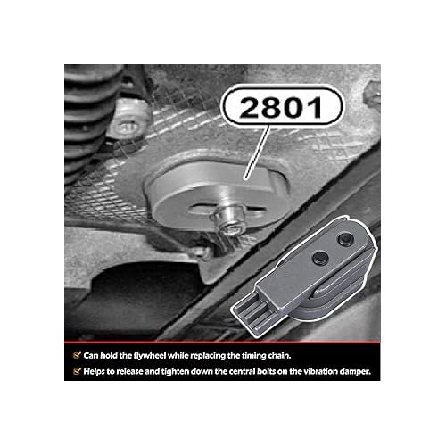  Heavy Duty 2801 Flywheel Holder Flex Plate Lock Tool for Replacing Timing Chain + 7676 Oil Seal Repair Kit with Balance Shaft & Oil Pump Alignment Tool Set for BMW 1 2 3 4 Series N20 N26 Engines