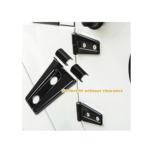  Door Hinge Cover Trim Exterior Accessories for 2007-2018 Jeep Wrangler JK JKU 2&4 Door - 8PCS,Black