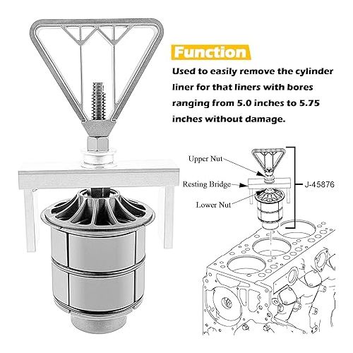  Bonbo J-45876 Cylinder Pack Liner Puller Remover Tool Perfectly Fits for Detroit Diesel 60 Series 12.7L EGR 14L MTUS2000 DD13 DD15 DD16 Heavy Duty Truck Engines, Compatible with OTC 5875