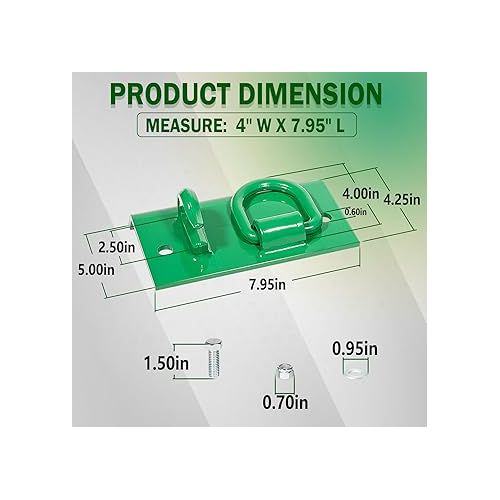  Heavy Duty Bolt on Tractor Bucket Hook Grab Hooks D Rings fit for John Deere 1025R 2320 2520 2720 2025R 2032R 2038R 3032E 4010 4100 4110 4115