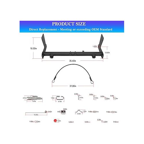  Bonbo BX1139 Base Plate Replacement for Blue OX Compatible with Jeep Wrangler JL JLU Unlimited 2018-2022 2023 All Models with Standard Bumper