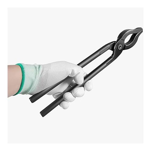  0004930-300 Blacksmiths' Tongs Perfect for Beginner or Professional Blacksmiths to Work on Welding Bench, Holding Hot Steel Firmly