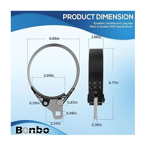  Bonbo 2322D Heavy-Duty Oil Filter Wrench 5-1/4