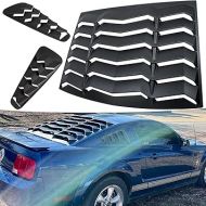 Bonbo Rear+Side Window Louver Fits for Ford Mustang 2005-2014 in GT Lambo Style Custom Fit Windshield Sun Shade Cover ABS (Matte Black)