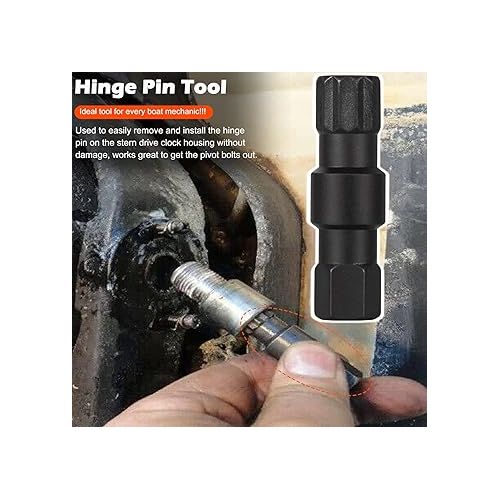  Hinge Pin Tool Compatible with Mercruiser Mercury Alpha 1 Gen 2 Bravo I II & III Outdrive Sterndrive, Replaces for 91-78310 & 18-9861, Properly Hardened