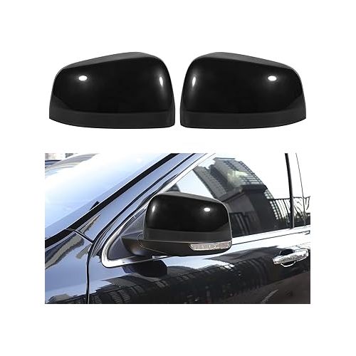  Tail Light Lamp Cover & Mirror Covers & Door Handle Covers Trim Bezel Glossy Cover Trim Exterior Accessories For Jeep Grand Cherokee 2014-2021(Black)