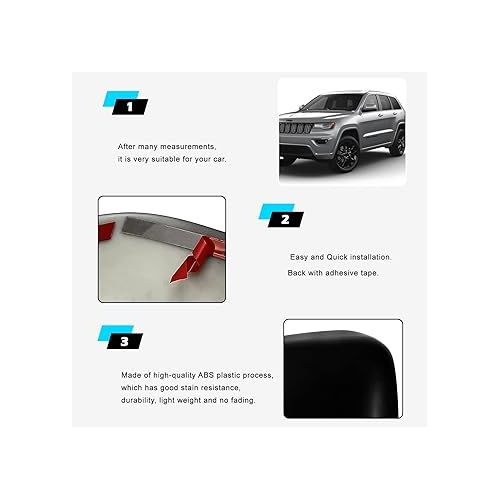  Tail Light Lamp Cover & Mirror Covers & Door Handle Covers Trim Bezel Glossy Cover Trim Exterior Accessories For Jeep Grand Cherokee 2014-2021(Black)