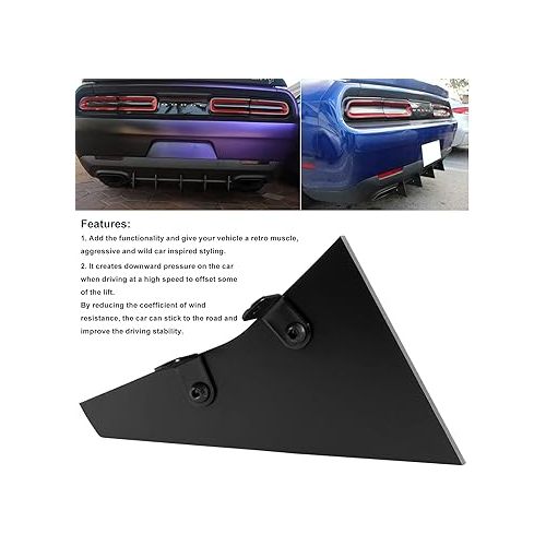  Rear Diffuser Kit V2 5 Piece Fits for Dodge Challenger Hellcat SXT SRT RT 2009-2014