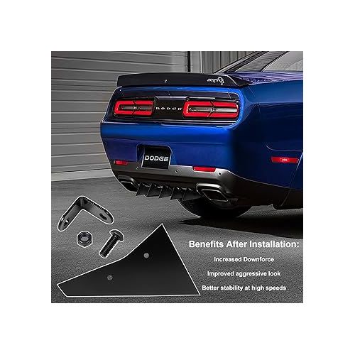  Rear Diffuser Kit V2 5 Piece Fits for Dodge Challenger Hellcat SXT SRT RT 2009-2014